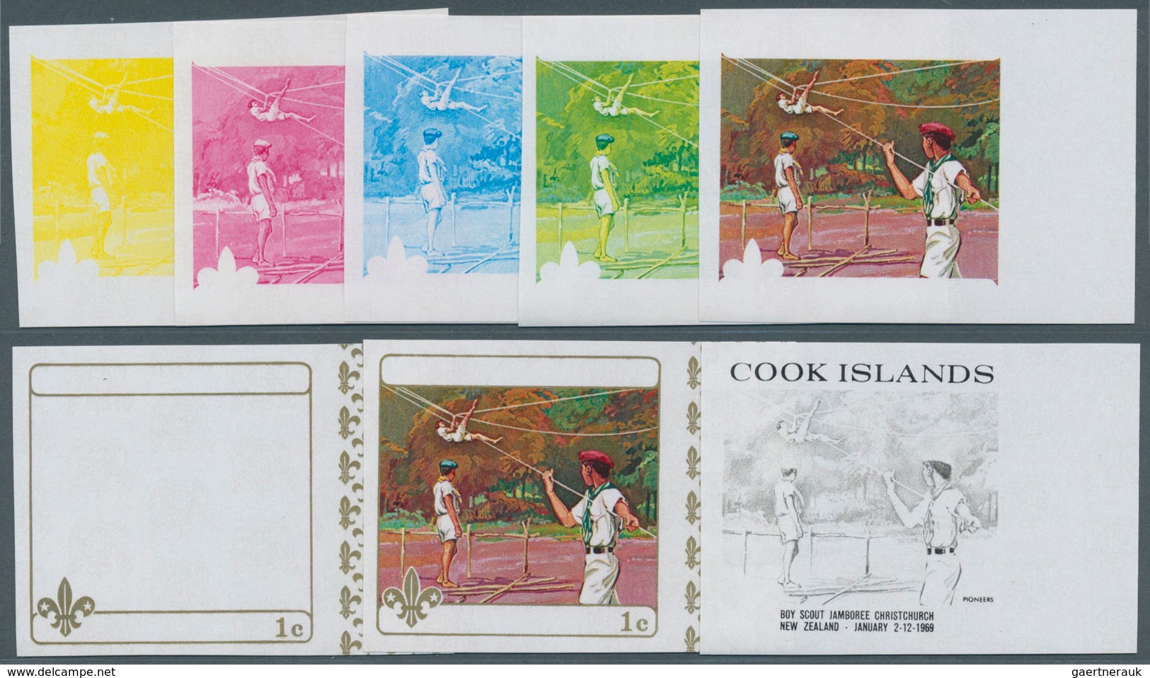 Cook-Inseln: 1966 - 1990, riesige Sammlung von PHASENDRUCKEN der Ausgaben der Cook Inseln aus Mi. 12