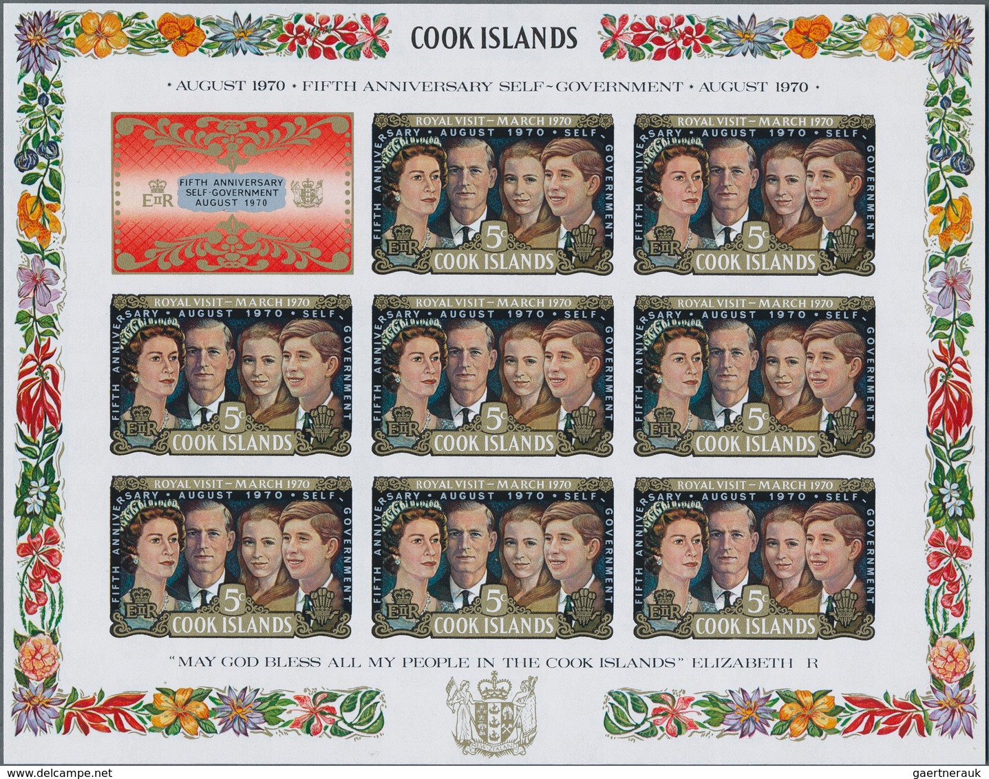 Cook-Inseln: 1967/1989. Lot Of 6,029 IMPERFORATE (instead Of Perforated) Stamps Inclusive Souvenir A - Cook Islands