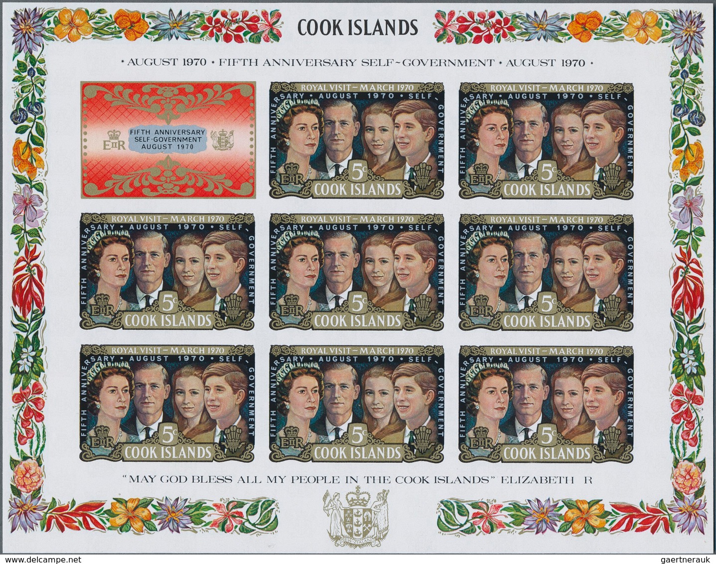 Cook-Inseln: 1967/1989. Lot Of 6,029 IMPERFORATE (instead Of Perforated) Stamps Inclusive Souvenir A - Cookinseln