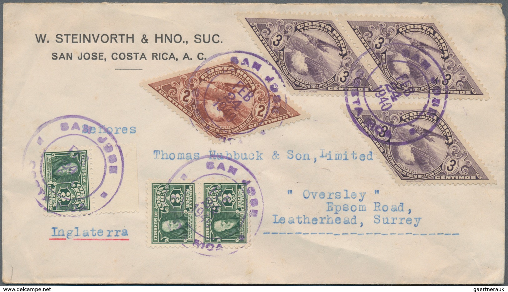 Costa Rica: 1895/1972, Twenty Covers And Cards Including Used And Unused Stationery Cards And In Add - Costa Rica