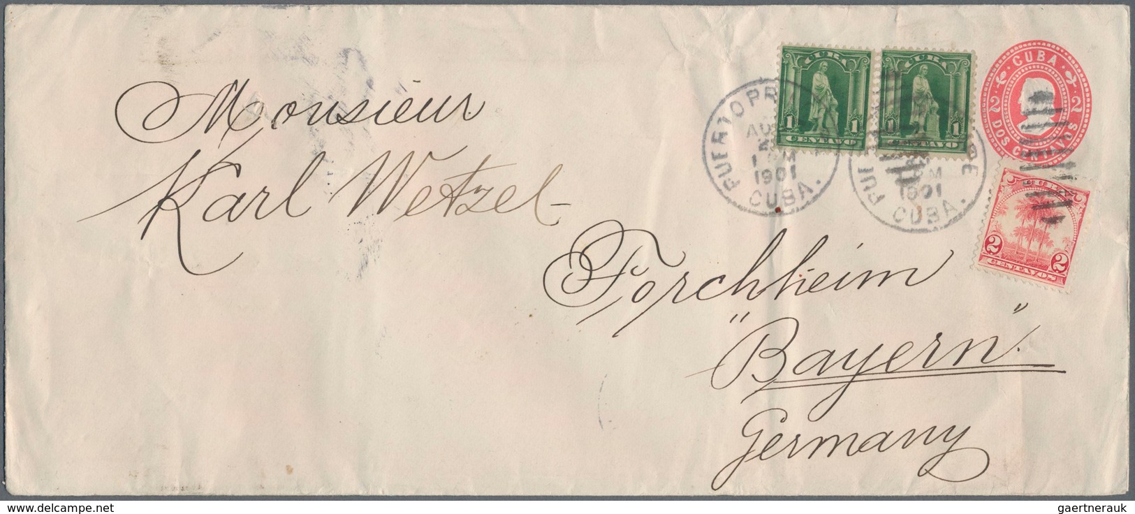 Cuba: 1899, Spanish American War : Columbus eight different postal stationery envelopes (one surchar