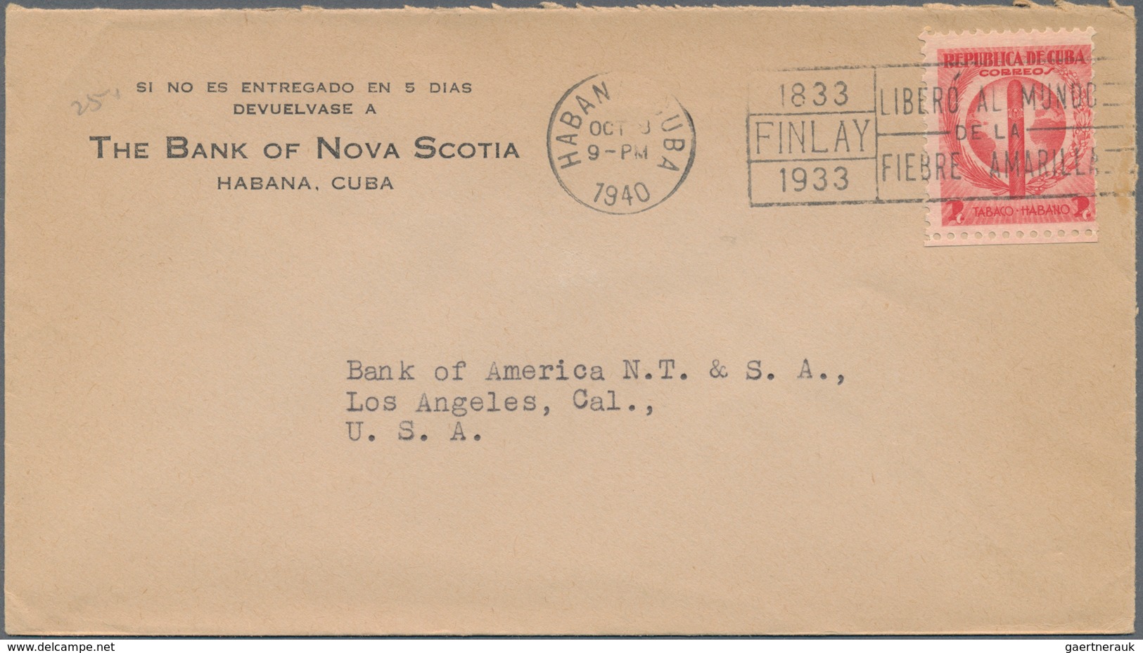 Cuba: 1902/82 Mostly Before 1960, Ca. 50 Letters, Cards, Service Letters And Special Envelopes, Incl - Autres & Non Classés