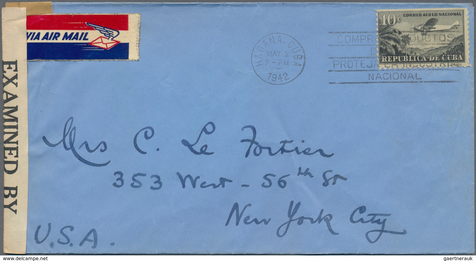 Cuba: 1902/82 Mostly Before 1960, Ca. 50 Letters, Cards, Service Letters And Special Envelopes, Incl - Other & Unclassified