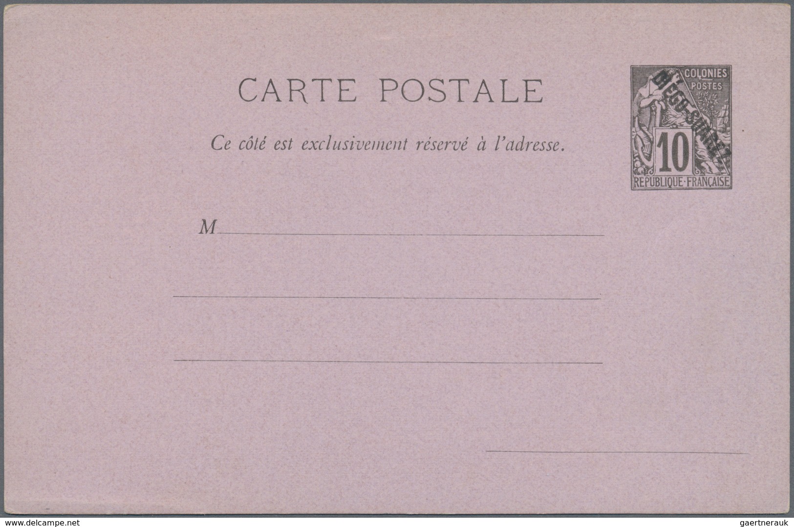 Diego Suarez: 1892/94 Ca. 60 Unused Postal Stationeries, Postal Stationery Cards, Lettercards And En - Other & Unclassified