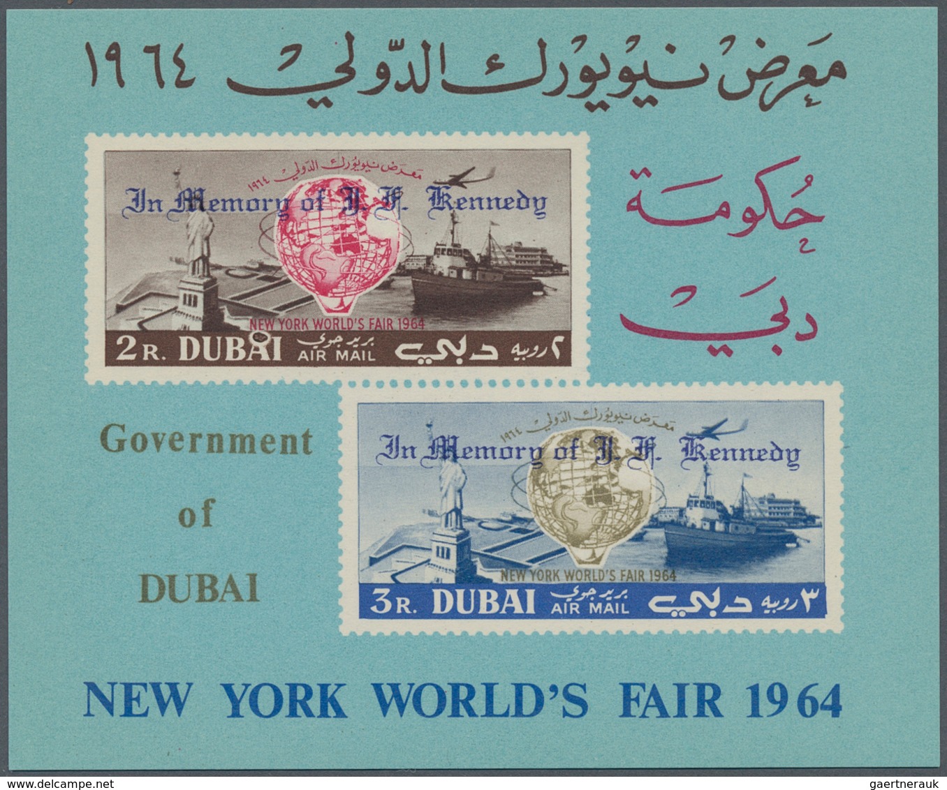 Dubai: 1963/1964 (ca.), Accumulation In Album With Miniature Sheets And Part Panes With Many In Larg - Dubai