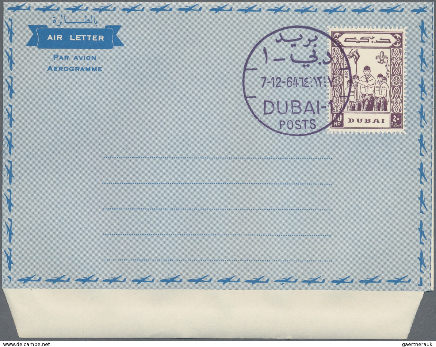 Dubai: 1964/73 13 Unused And CTO-used Aerograms, Incl. Revaluation, Overprint Resp. Color Change (Pa - Dubai