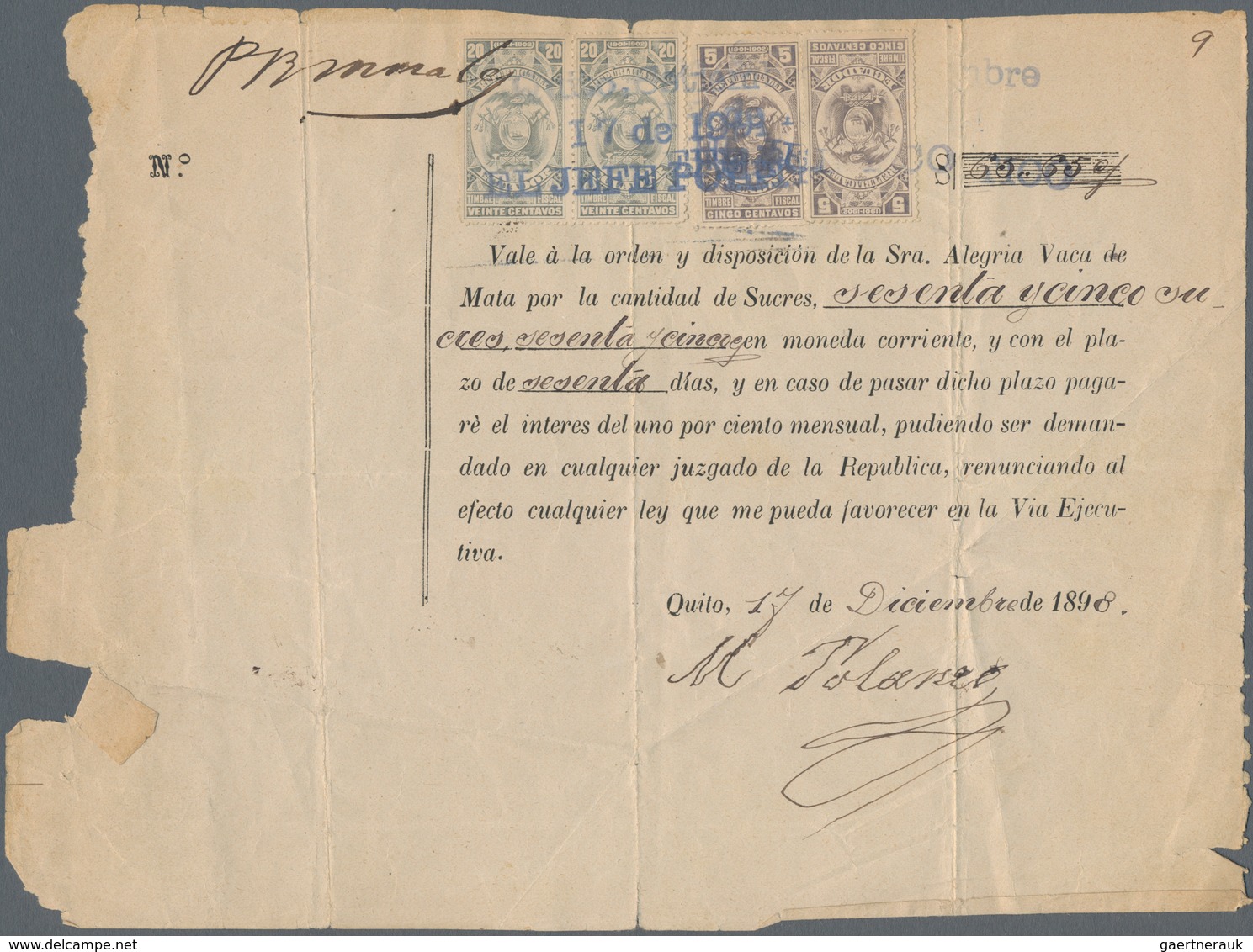 Ecuador: 1840/71, Collection Of Ca. 100 Letters And Documents, Some With Pre-plilatelic Cancels, Due - Ecuador