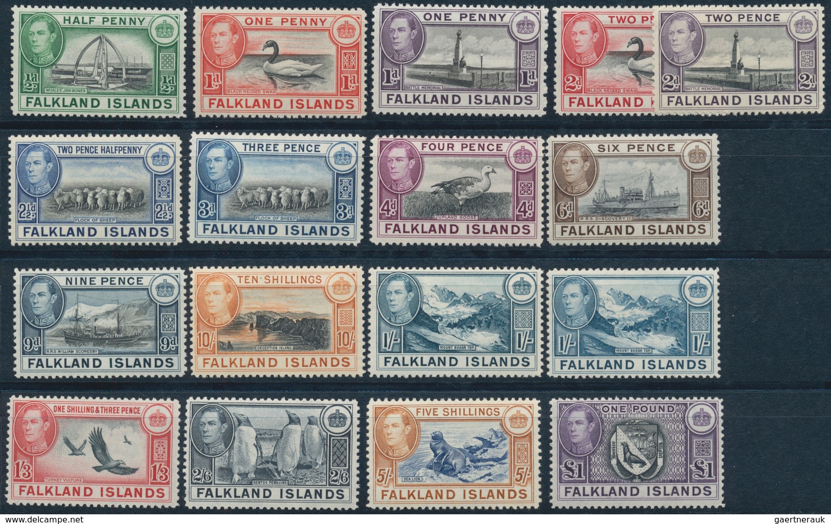 Falklandinseln: 1938/1985, Mint And Mint Never Hinged Collection On Blanc Pages. The Collection Star - Falklandeilanden