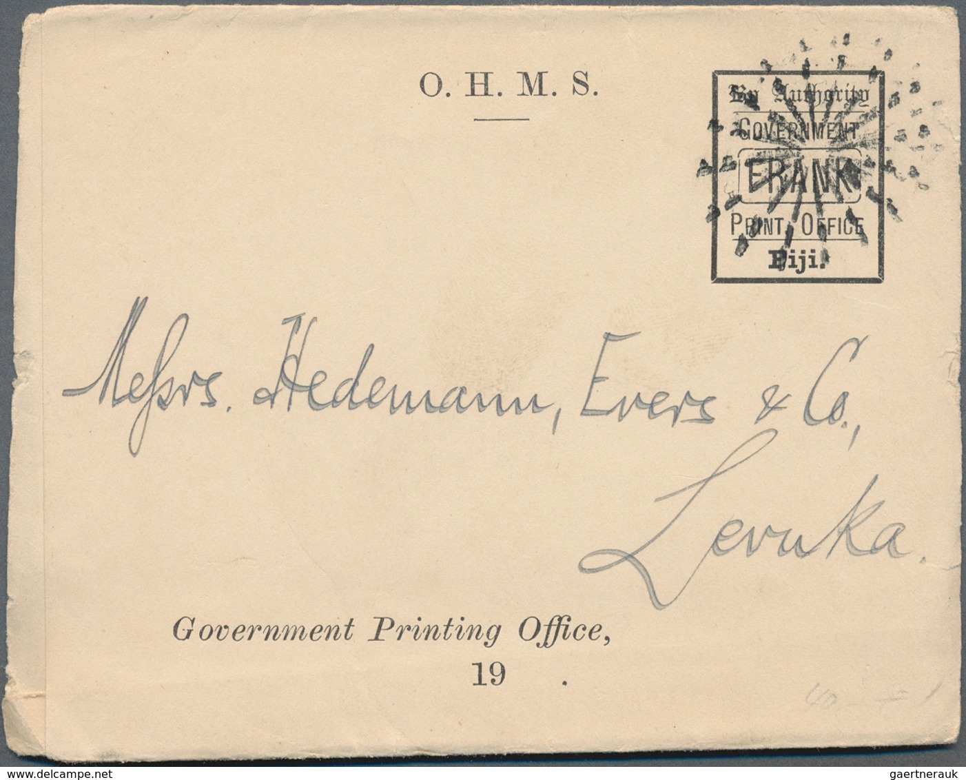 Fiji-Inseln: 1890/1955 (ca.), Cards (7), Inbound (3) 1912 From Switzerland And UK, Airmails KGVI/QEI - Fiji (...-1970)