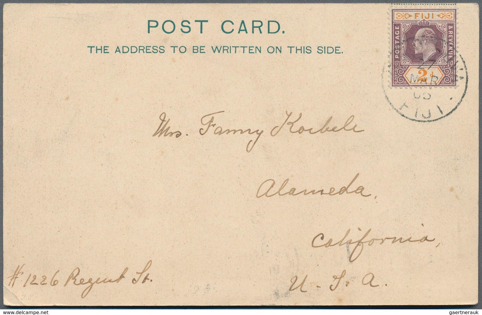 Fiji-Inseln: 1890/1955 (ca.), cards (7), inbound (3) 1912 from Switzerland and UK, airmails KGVI/QEI