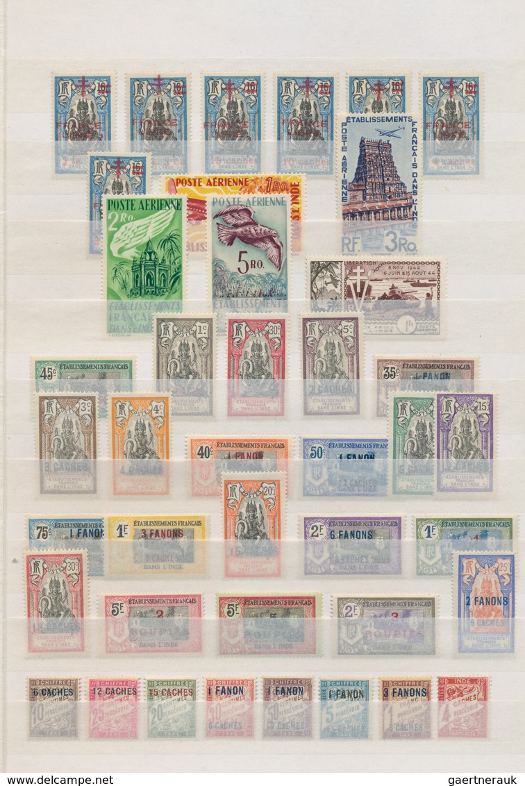 Französisch-Indien: 1914/1952, A Splendid Mint Collection On Stockpages With Plenty Of Interesting M - Usados