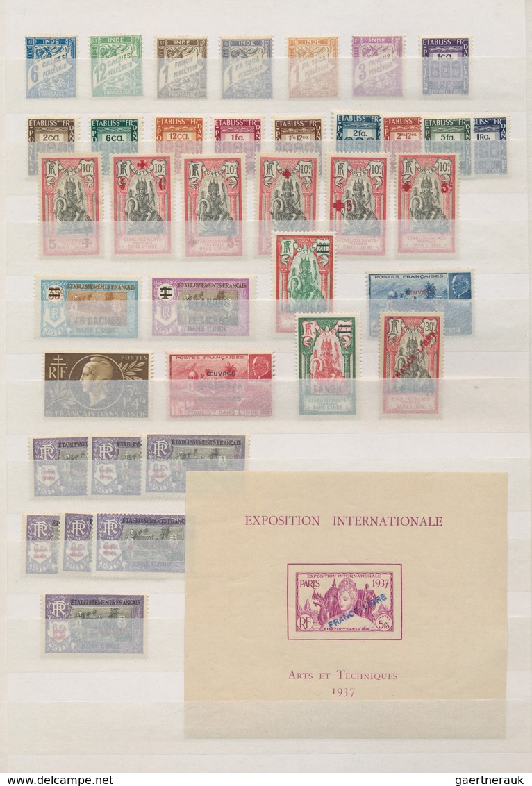 Französisch-Indien: 1914/1952, A Splendid Mint Collection On Stockpages With Plenty Of Interesting M - Gebraucht