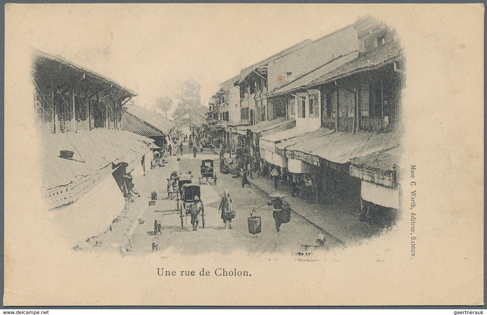 Französisch-Indochina: 1904/1906, Assortment Of 54 Different Ppc, Depicting Street Scenes, Local Mar - Lettres & Documents