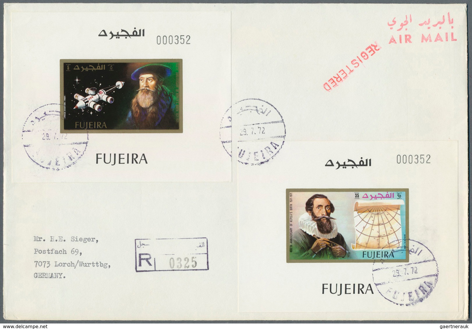 Fudschaira / Fujeira: 1969/1972, assortment incl. de luxe sheets on registered covers, further unadd