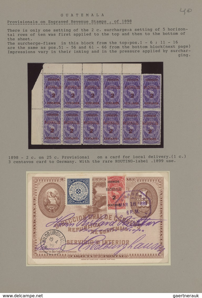 Guatemala: 1871-1930, Comprehensive Collection in two large boxes, Albums, stockcards and neatly mou