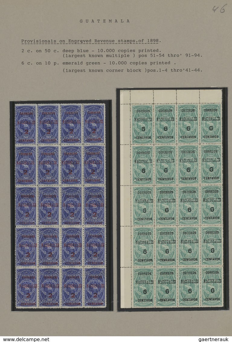 Guatemala: 1871-1930, Comprehensive Collection in two large boxes, Albums, stockcards and neatly mou