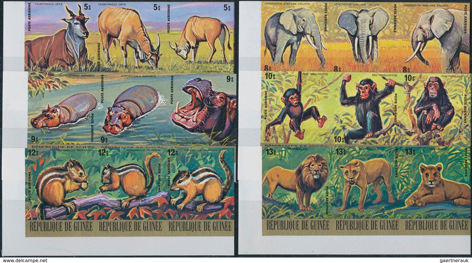 Guinea: 1965/1982. Lot Of 2,852 IMPERFORATE Stamps Showing Various Interesting Topics Like Animals ( - Guinee (1958-...)