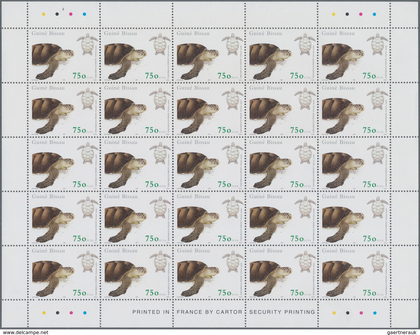 Guinea-Bissau: 2001, SEA TURTLES, Complete Set Of Four In Sheets, In An Investment Lot Of 5000 Sets - Guinea-Bissau