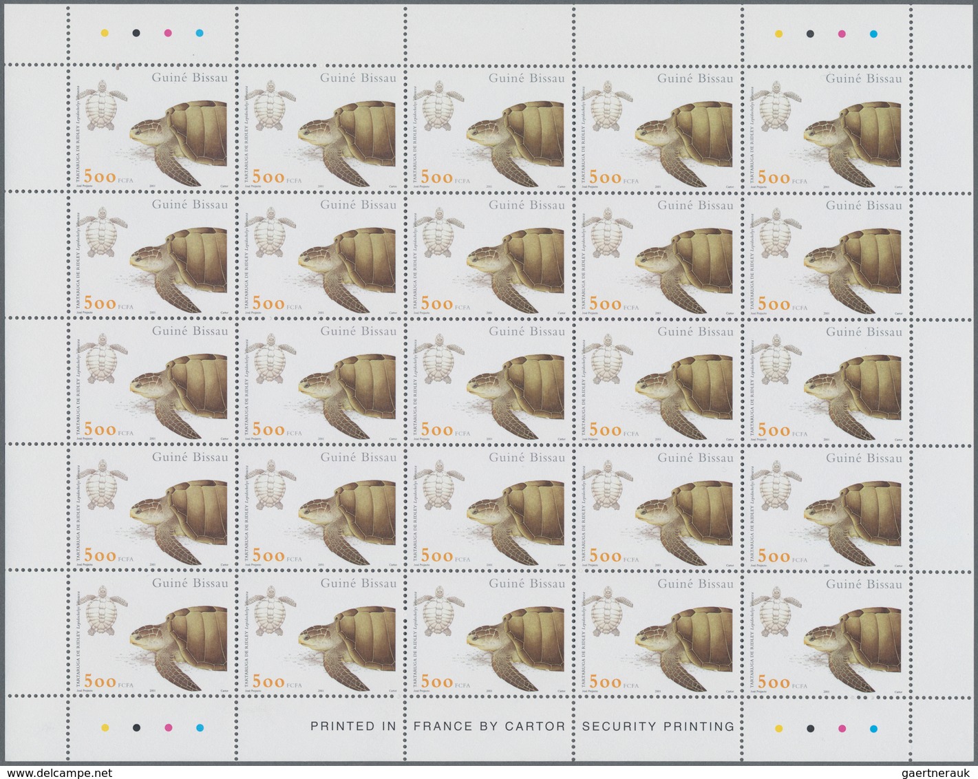 Guinea-Bissau: 2001, SEA TURTLES, Complete Set Of Four In Sheets, In An Investment Lot Of 5000 Sets - Guinea-Bissau