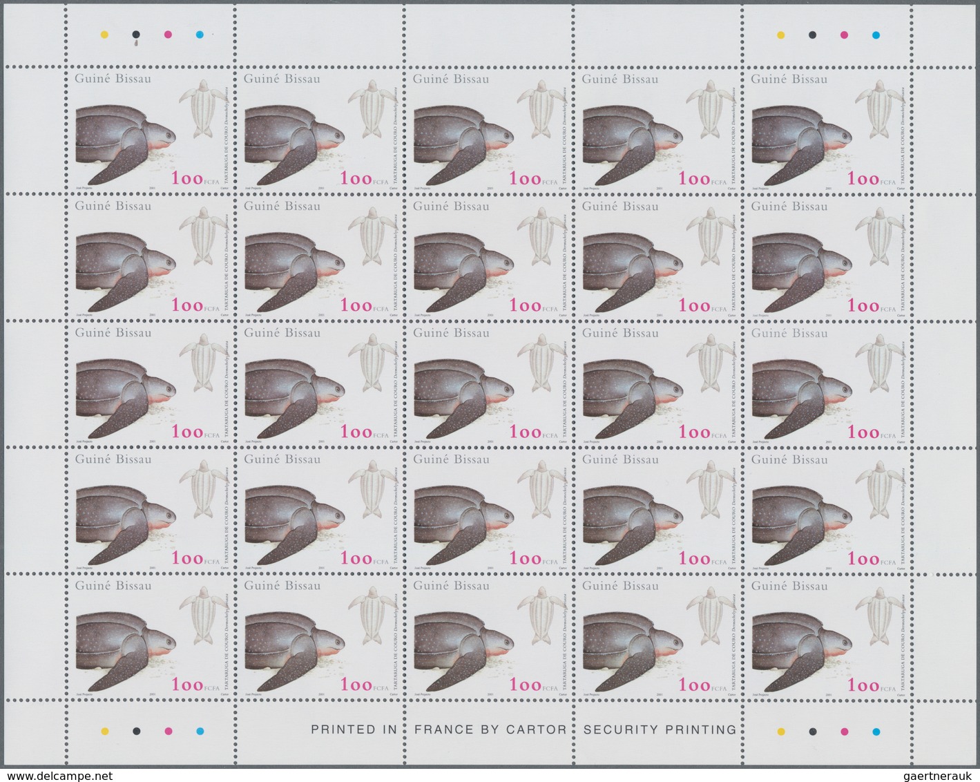 Guinea-Bissau: 2001, SEA TURTLES, Complete Set Of Four In Sheets, In An Investment Lot Of 2500 Sets - Guinée-Bissau