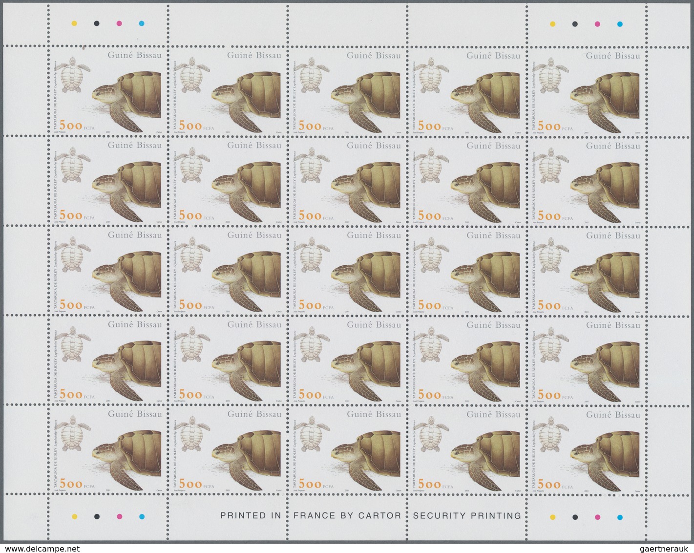 Guinea-Bissau: 2001, SEA TURTLES, Complete Set Of Four In Sheets, In An Investment Lot Of 2500 Sets - Guinée-Bissau