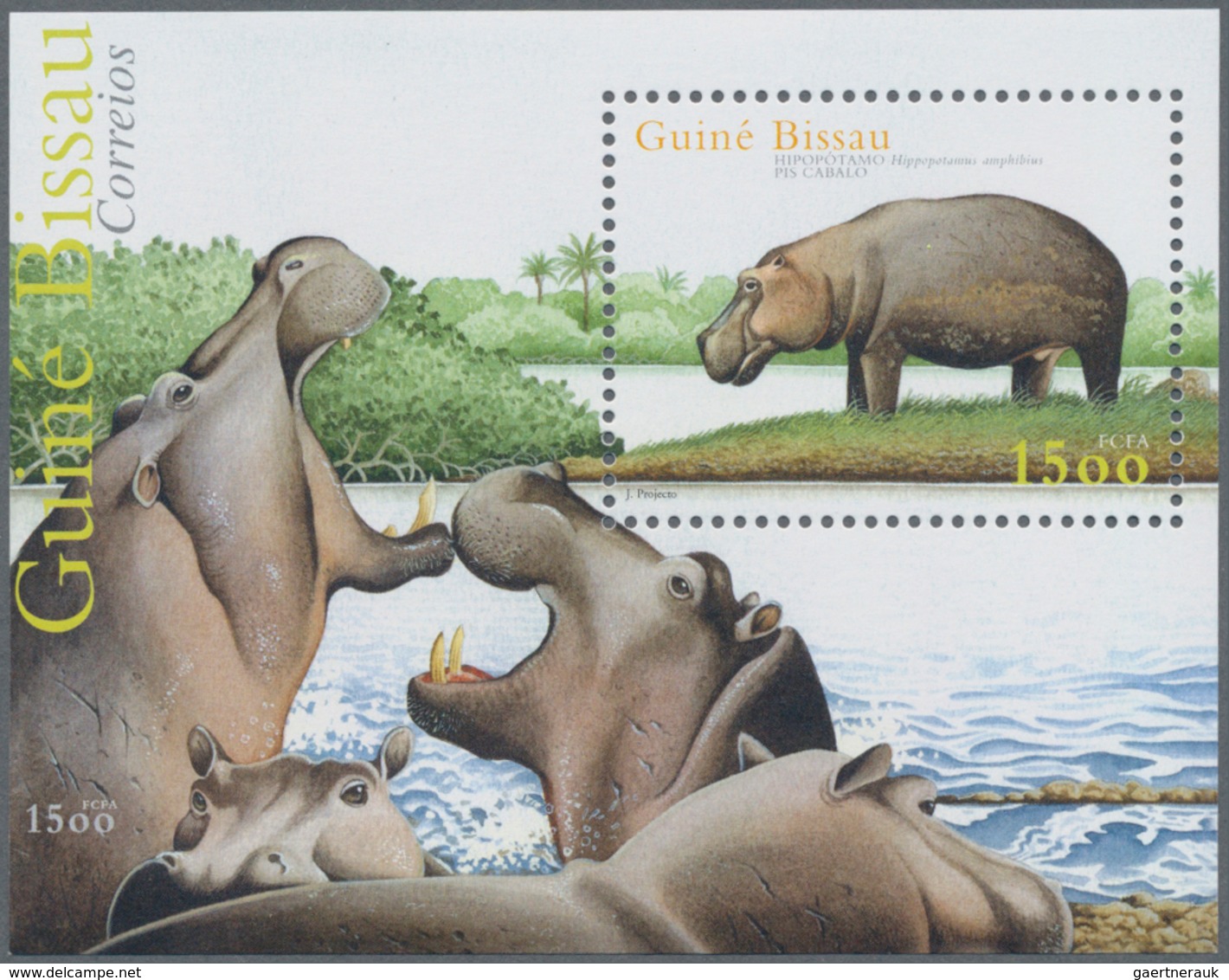 Guinea-Bissau: 2001, HIPPOPOTAMUS, Souvenir Sheet, Investment Lot Of 1000 Copies Mint Never Hinged ( - Guinea-Bissau