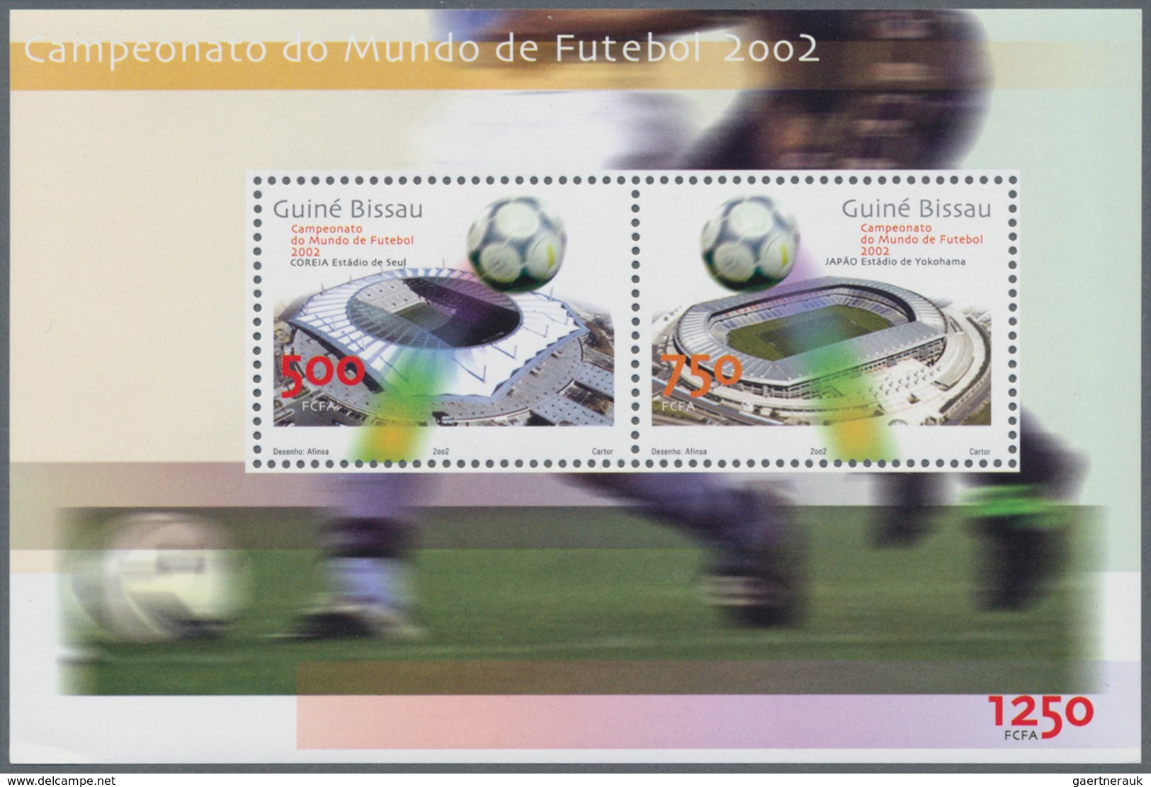 Guinea-Bissau: 2002, WORLD CUP, Souvenir Sheet, Investment Lot Of 1000 Copies Mint Never Hinged (Mi. - Guinée-Bissau