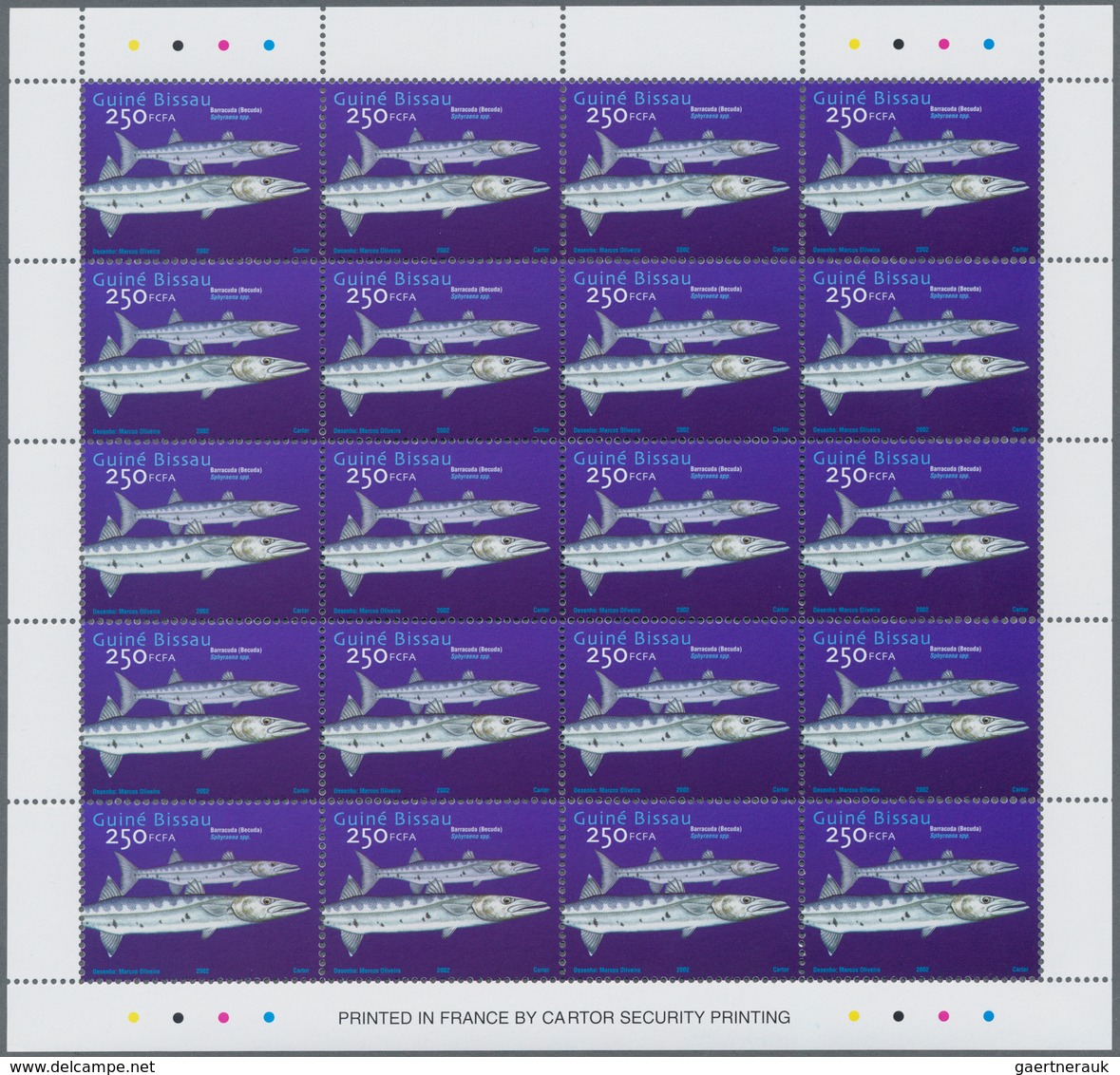 Guinea-Bissau: 2002, FISHES, Complete Set Of Three In Sheets, In An Investment Lot Of 2000 Sets Mint - Guinea-Bissau