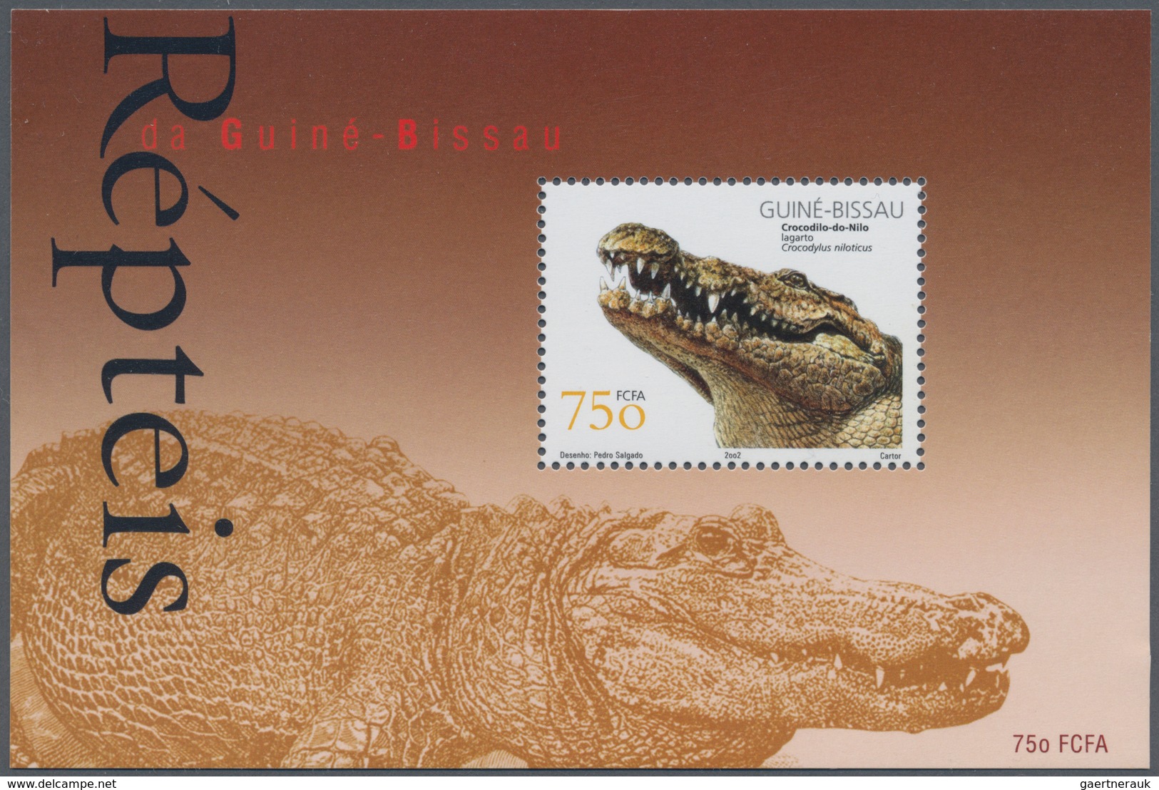 Guinea-Bissau: 2002, REPTILES, Souvenir Sheet, Investment Lot Of 1000 Copies Mint Never Hinged (Mi.n - Guinée-Bissau