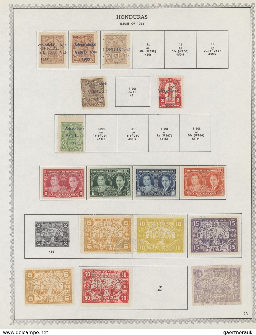 Honduras: 1866/1972: Very useful collection of hundreds of mint and used stamps housed in an album,