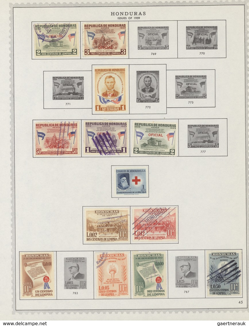 Honduras: 1866/1972: Very useful collection of hundreds of mint and used stamps housed in an album,