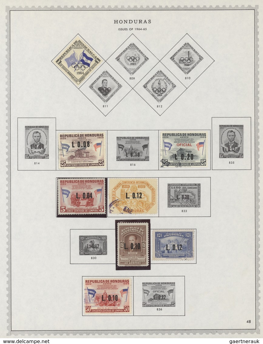 Honduras: 1866/1972: Very useful collection of hundreds of mint and used stamps housed in an album,