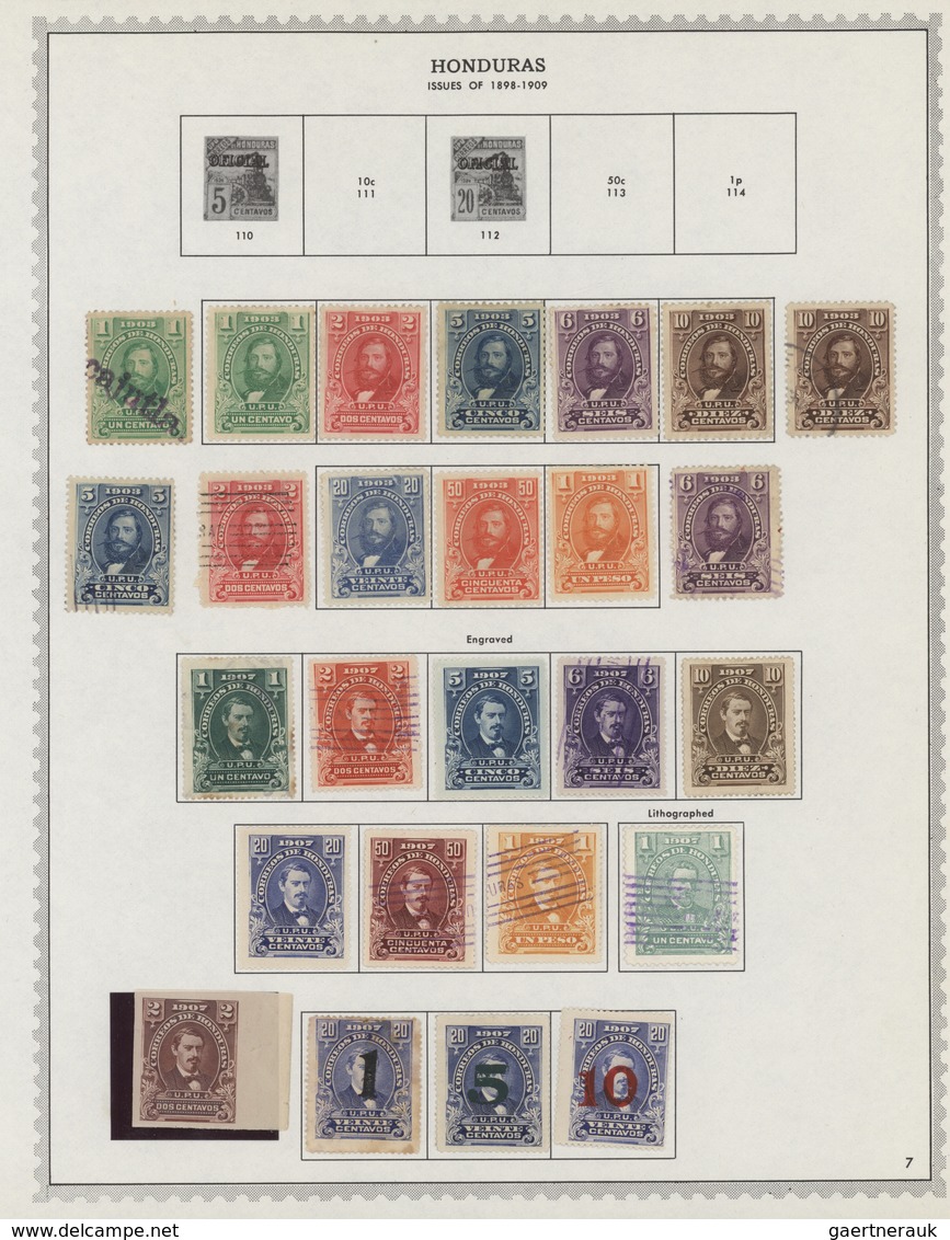 Honduras: 1866/1972: Very useful collection of hundreds of mint and used stamps housed in an album,