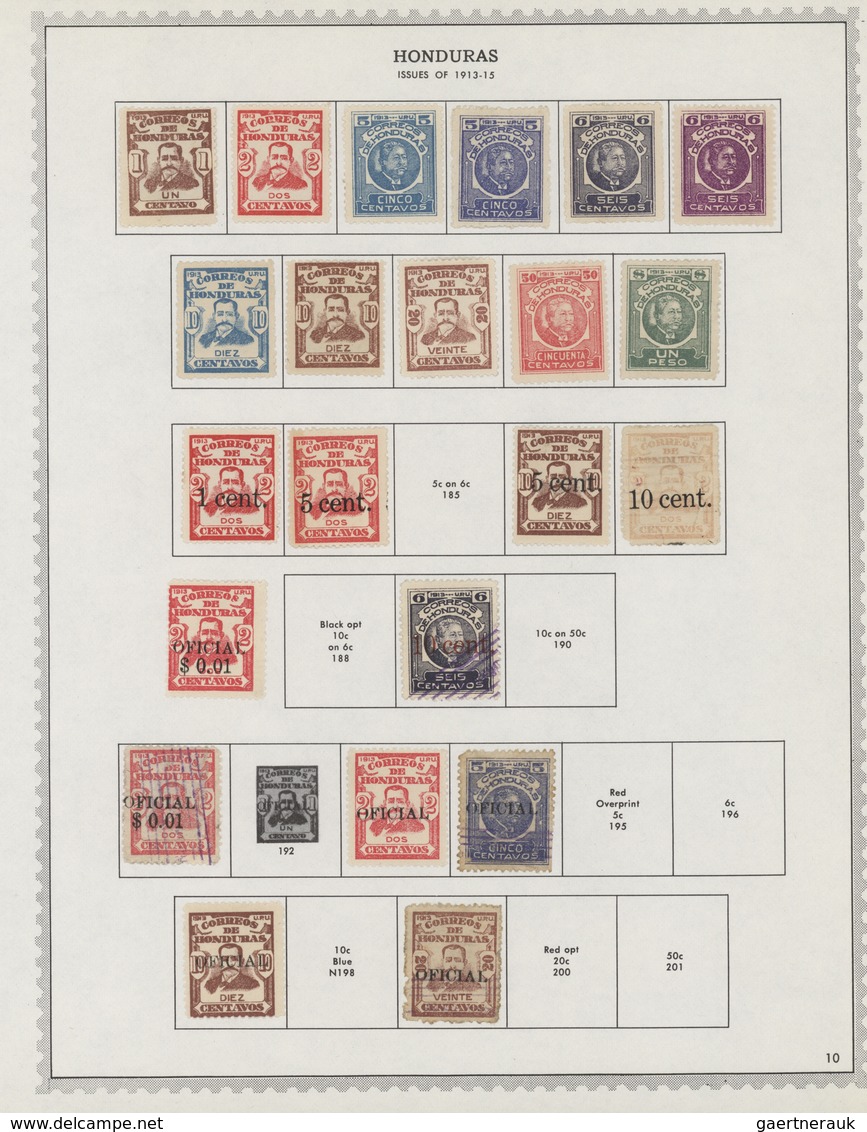 Honduras: 1866/1972: Very useful collection of hundreds of mint and used stamps housed in an album,