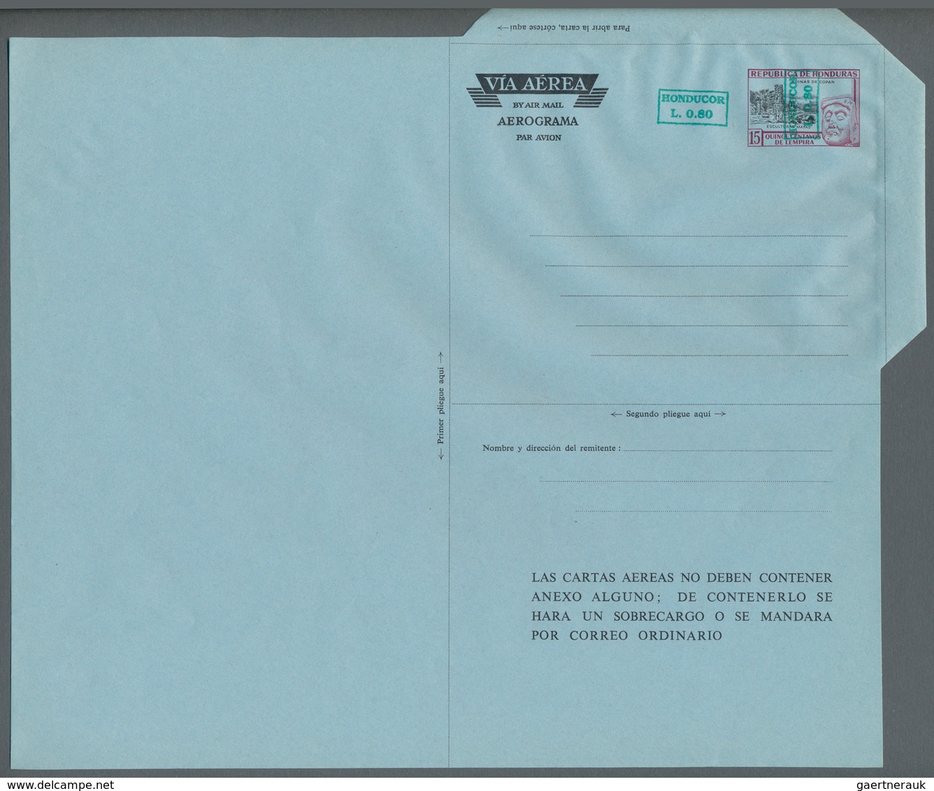 Honduras - Ganzsachen: 1970/1995 (ca.), AEROGRAMMES: Accumulation With About 900 Mostly Unused (a Fe - Honduras