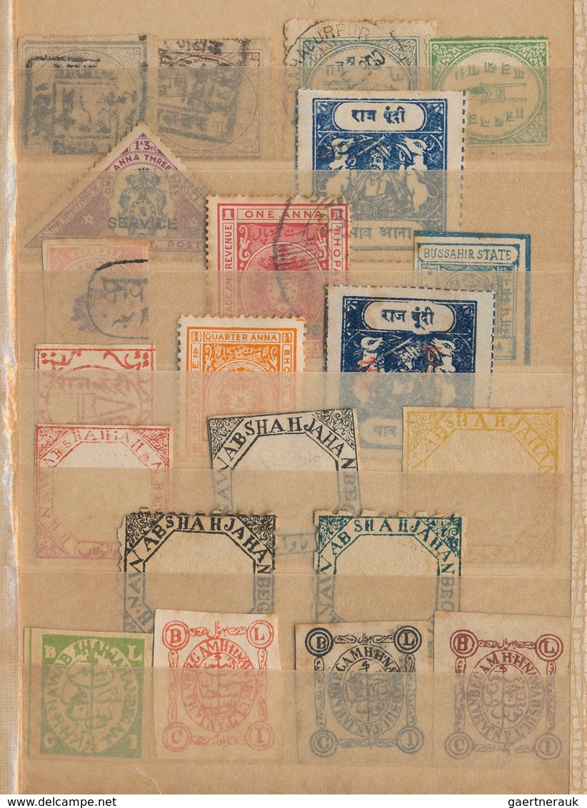 Indien: 1854/1949, Accumulation On Old Blanc Pages And In A Small Stockbook With Only Old Material F - 1854 Compagnie Des Indes