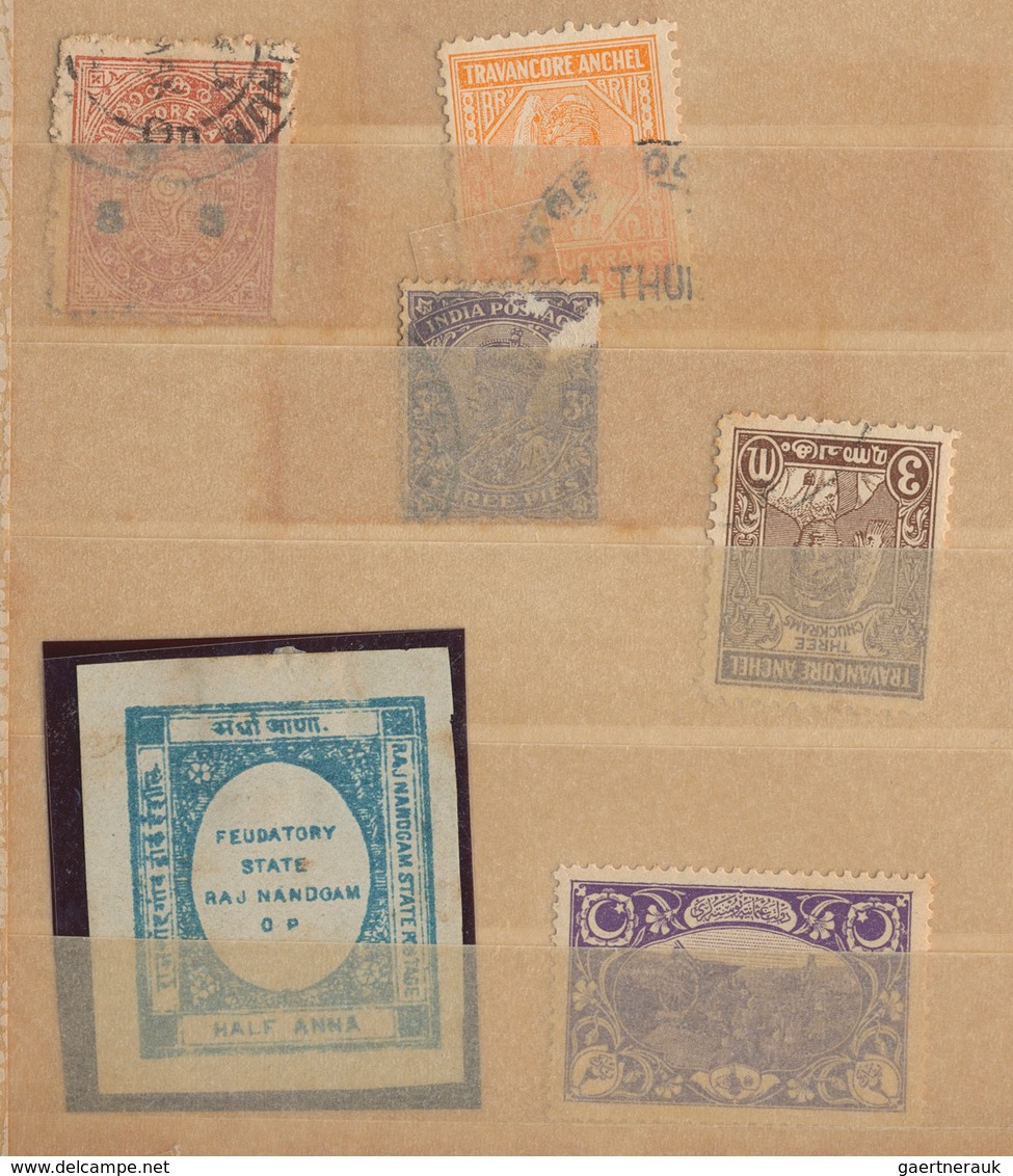 Indien: 1854/1949, Accumulation On Old Blanc Pages And In A Small Stockbook With Only Old Material F - 1854 Compañia Británica De Las Indias