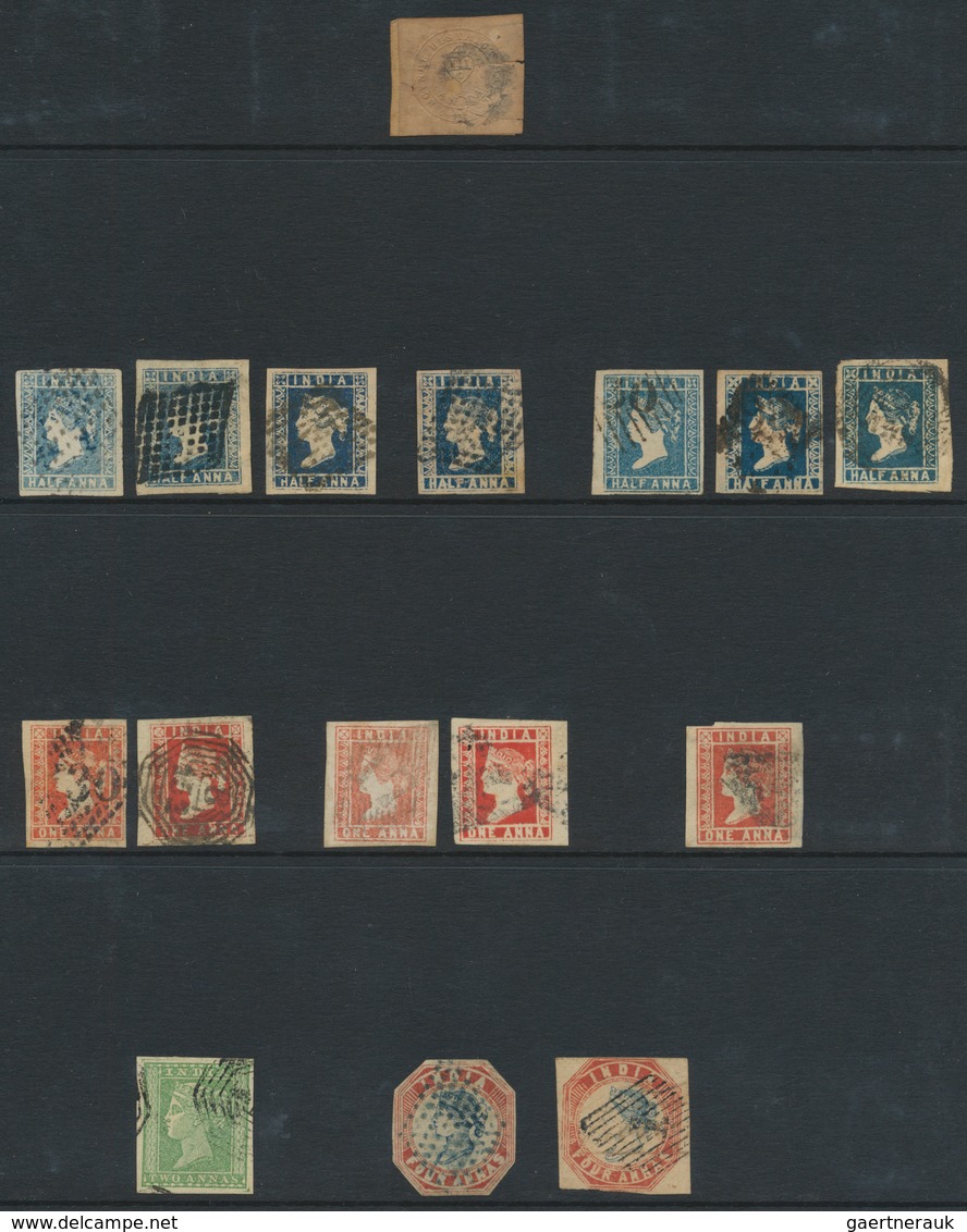 Indien: 1854-1940's Ca.: Mainly Used Collection And Accumulation In Six Albums/folders, From Early L - 1854 Compagnie Des Indes