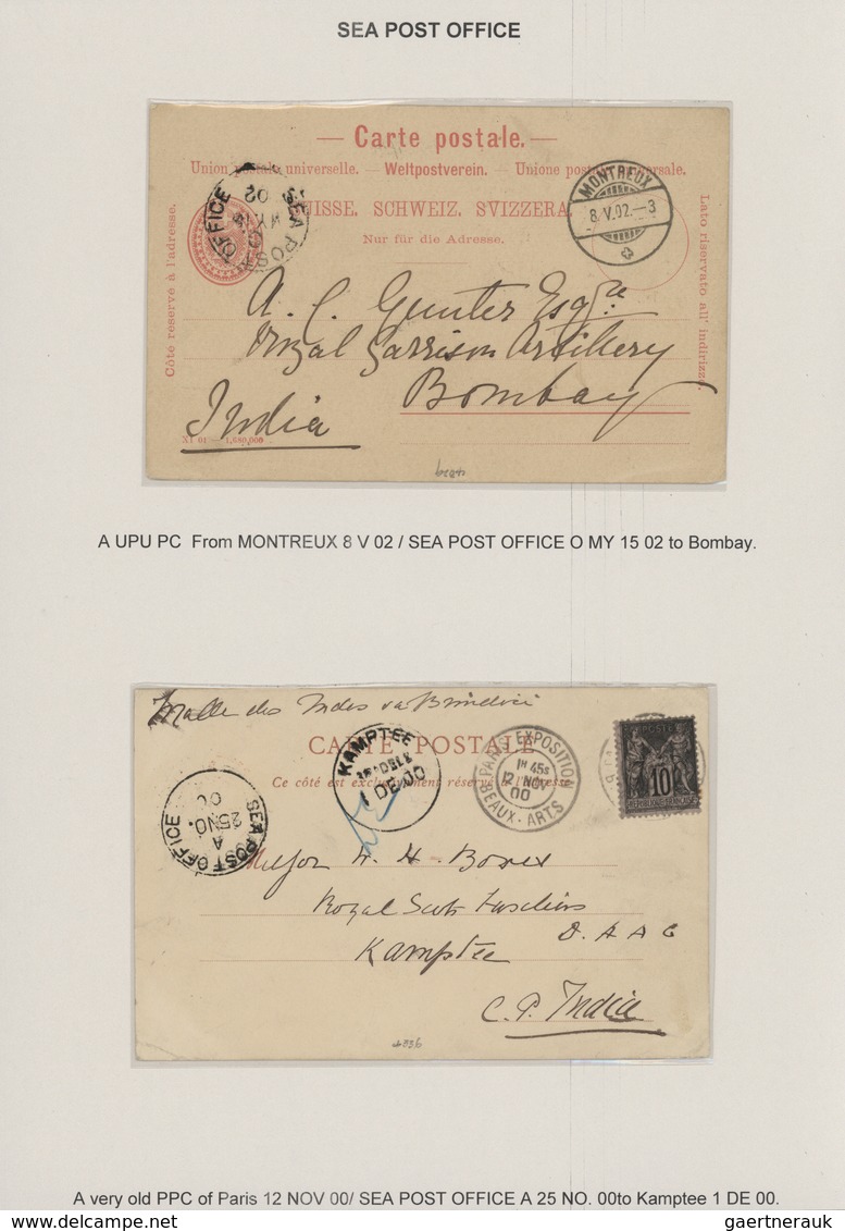 Indien: 1868-1910's - BOMBAY-ADEN SEA POST OFFICES: Collection Of About 100 Covers, Postcards And Po - 1854 Britische Indien-Kompanie