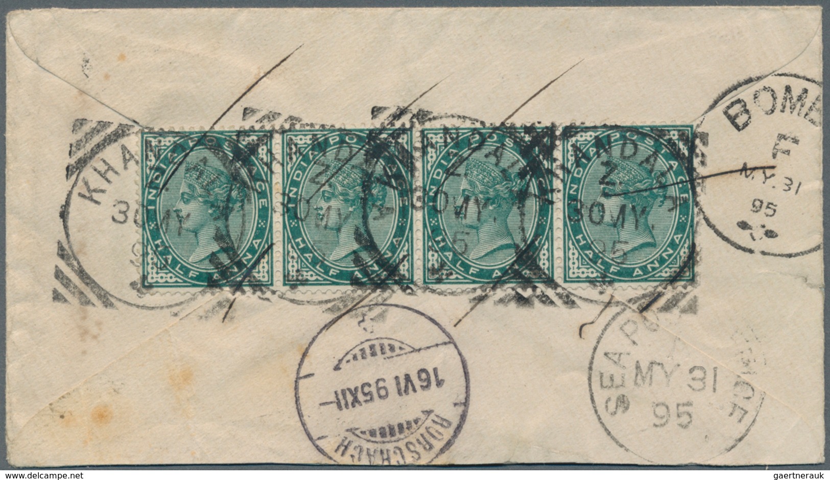 Indien: 1882/1905, Seapost Postmarks, Covers And Used Stationery (27 Inc. 7 Inbound) All With Seapos - 1854 Britse Indische Compagnie