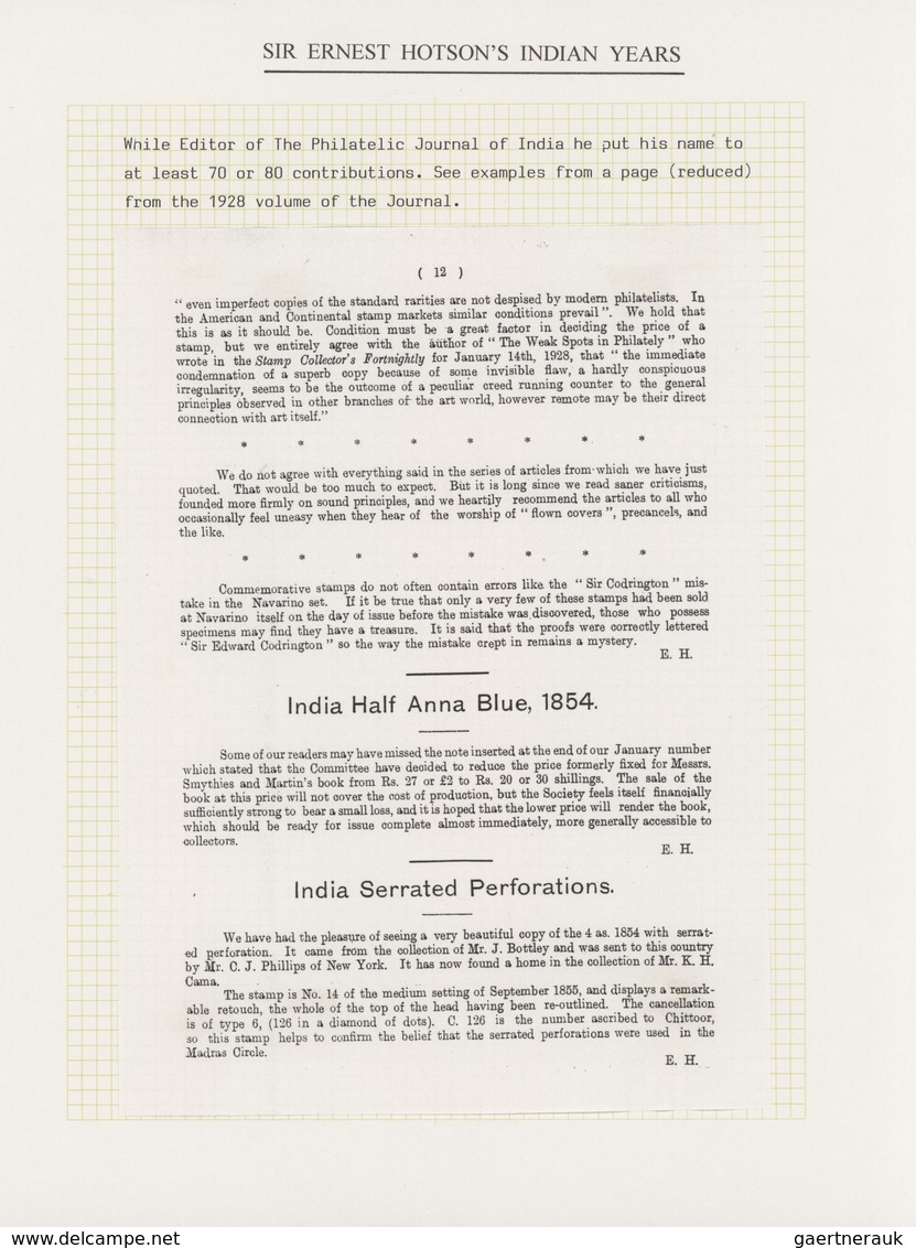 Indien: 1910/2000 (ca.): A fascinating collection with much based on the correspondence of Sir Ernes