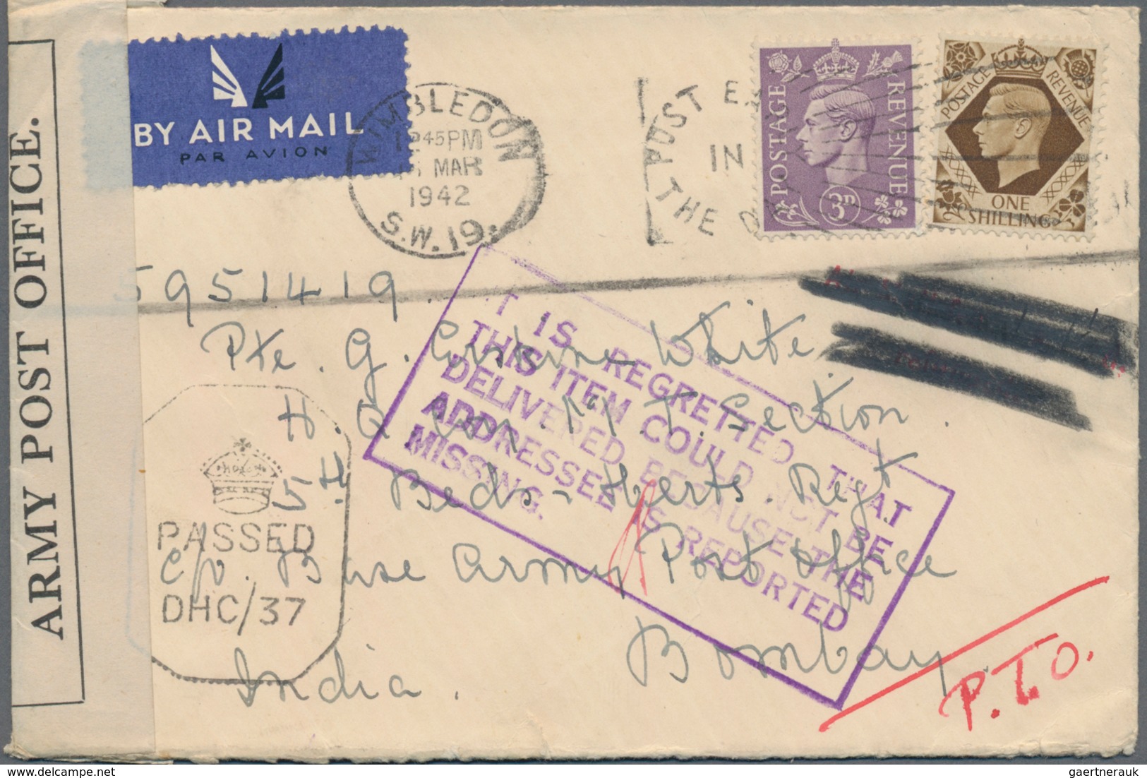 Indien: 1942-45 WWII. War Mail: Five Unusual WWII Covers, With Three P.O.W. Covers Including Mail Fr - 1854 Britische Indien-Kompanie