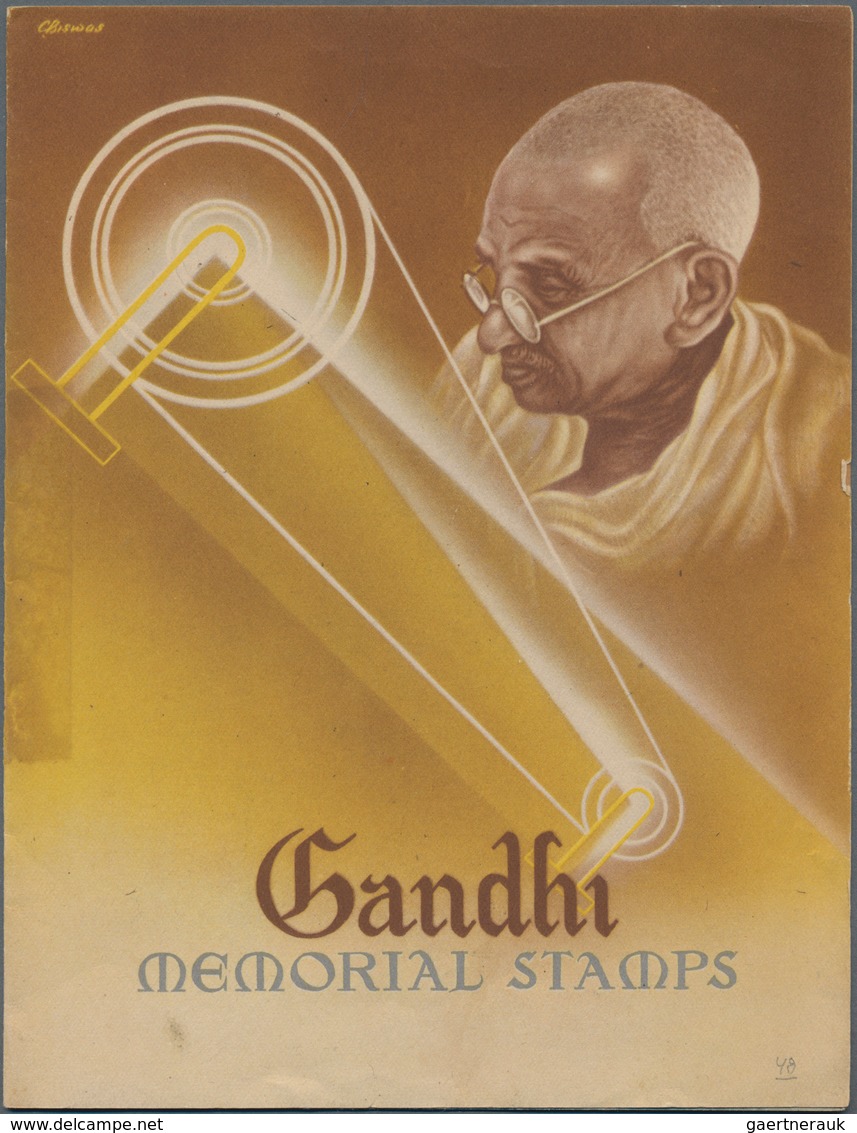 Indien: 1948, 1st Anniversary Of Independence (Gandhi Memorial Stamps), Presentatione Folder With Co - 1854 Britische Indien-Kompanie