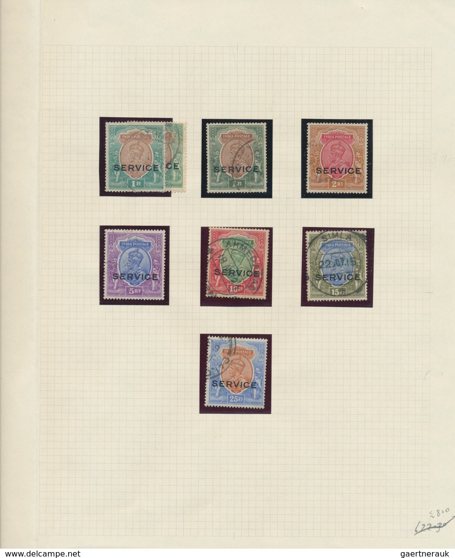 Indien - Dienstmarken: 1912-23 More Than Complete Collection Of 31 KGV. Definitives, Wmk Single Star - Timbres De Service