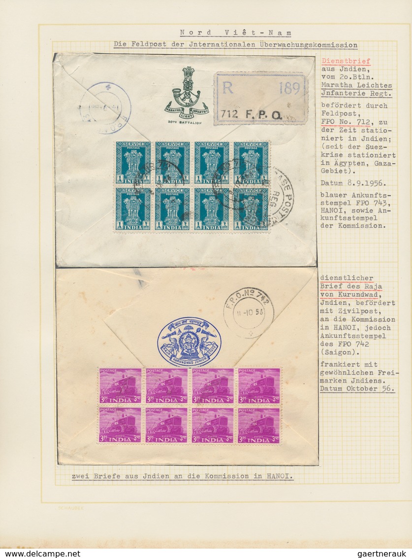 Indien - Indische Polizeitruppen: 1954-68 VIETNAM: Specialized Collection Of 34 Covers Plus Stamps ( - Militaire Vrijstelling Van Portkosten