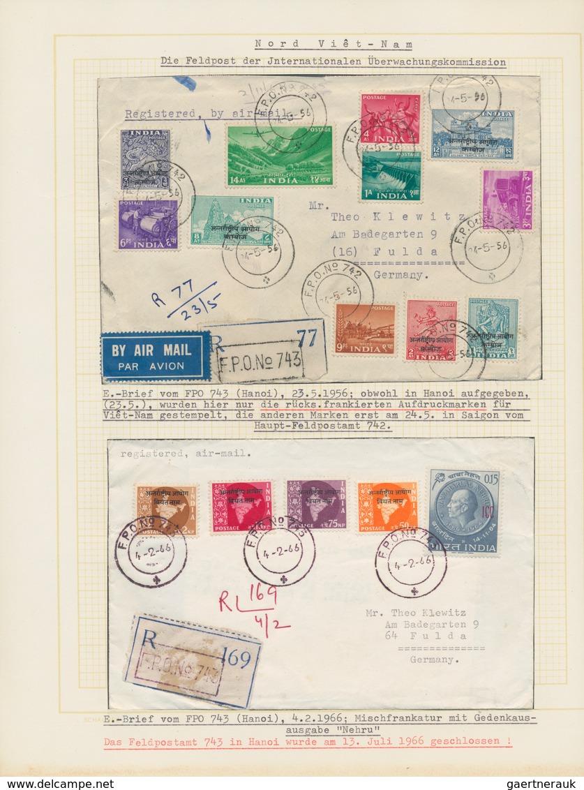 Indien - Indische Polizeitruppen: 1954-68 VIETNAM: Specialized Collection Of 34 Covers Plus Stamps ( - Militaire Vrijstelling Van Portkosten