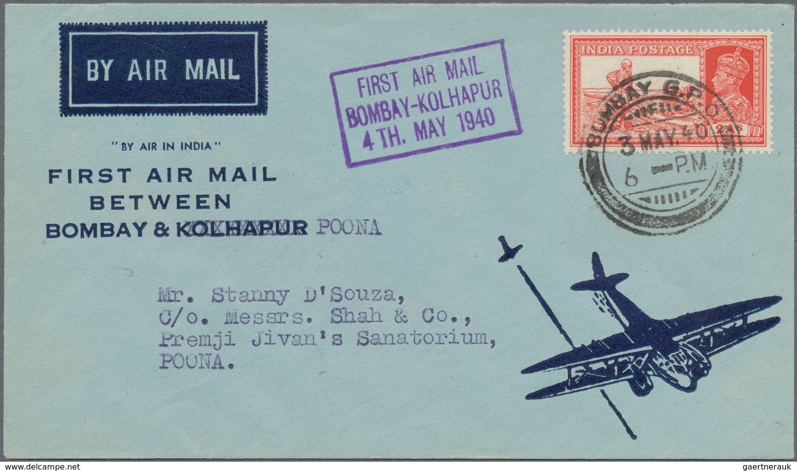 Indien - Flugpost: 1931/1940, Lot Of Three Airmail Covers: 1931 Commercial Cover To Germany And Two - Poste Aérienne