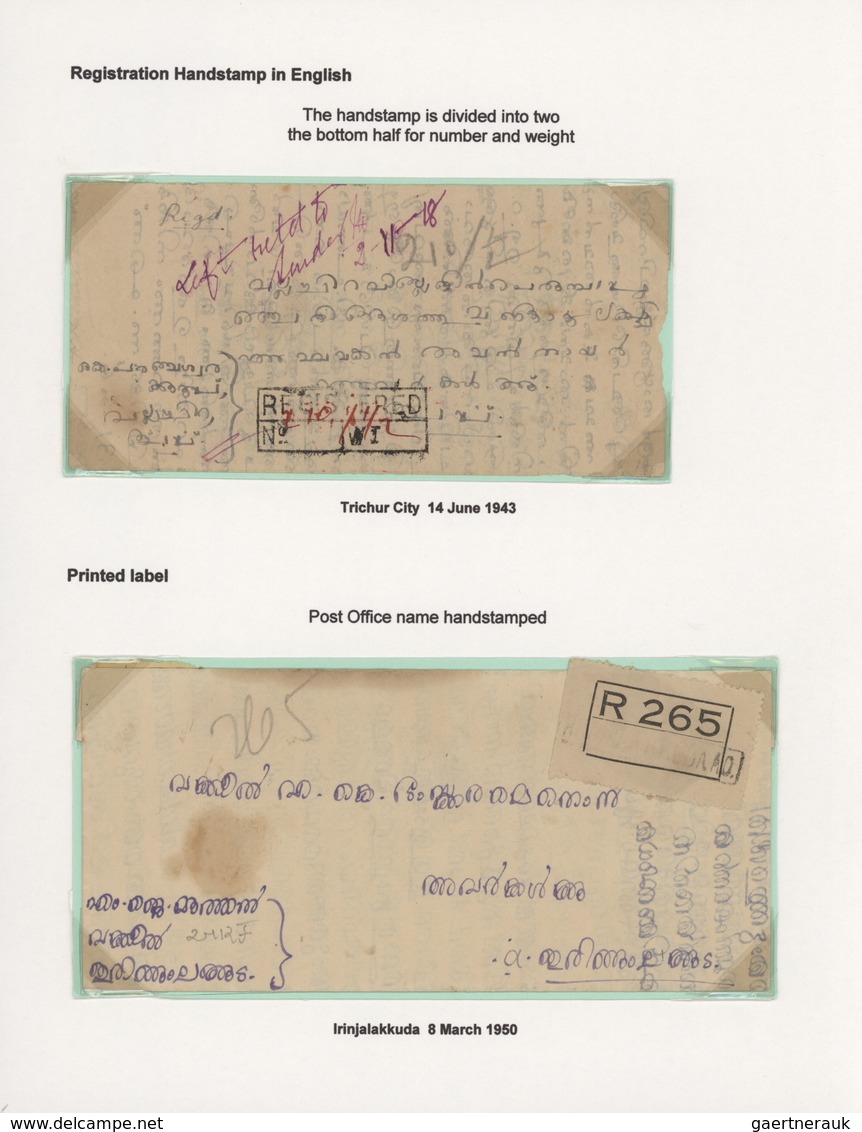 Indien - Feudalstaaten: COCHIN 1892-1949 "CANCELLATIONS": Specialized collection of the various type