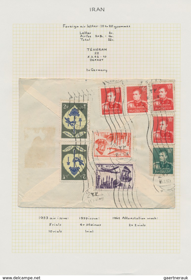 Iran: 1853/1961, Airmails, Specialised Accumulation Of Apprx. 920 Stamps And Apprx. 30 Covers, Mount - Irán