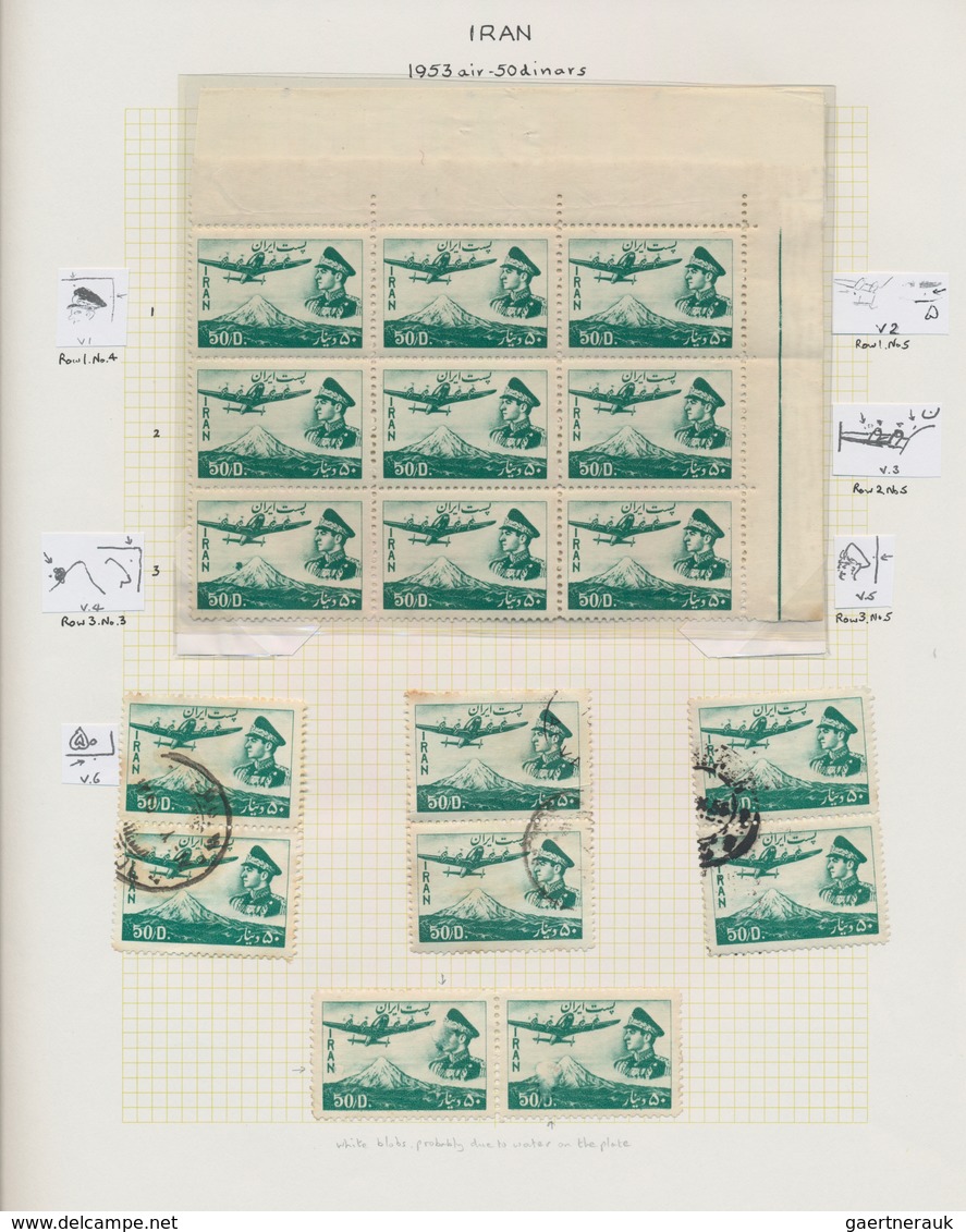 Iran: 1853/1961, Airmails, Specialised Accumulation Of Apprx. 920 Stamps And Apprx. 30 Covers, Mount - Irán